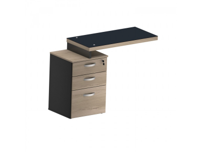 MESA AUXILIAR PEDESTAL 2 GAVETAS 1 GAVETÃO M40 GLASS / 4 GAVETAS M40 GLASS / MESA AUXILIAR M40 GLASS